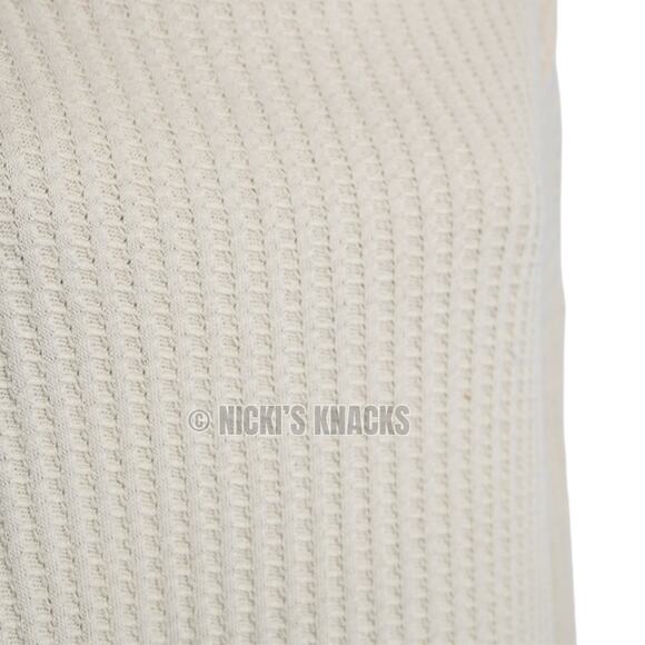 Free People Juicy Waffle Knit Thermal Top Cream Cowl Neck Oversized Fit Size XS - Picture 4 of 12